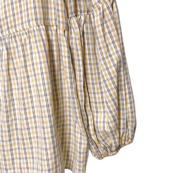 Max Studio Yellow Pleaded Long Sleeve Top - Picture 4 of 6